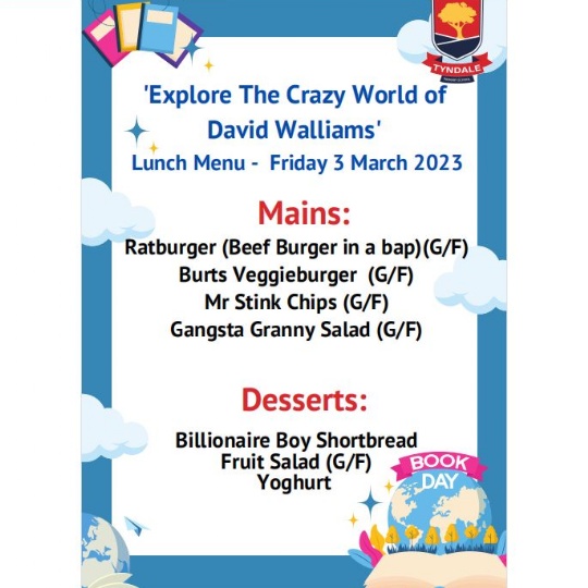 World Book Day Lunch Meny Tyndale Primary School world-book-day-lunch-meny-tyndale-primary-school